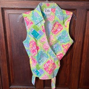 Lilly Pulitzer wrap sleeveless top size 10